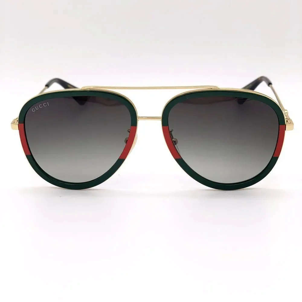 GUCCI unisex GG0062s 003 Gold Green Sunglasses
